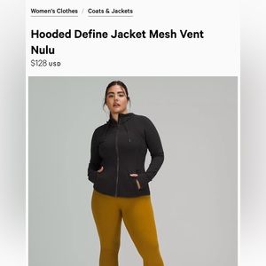 Lululemon Hooded Define Jacket Mesh Vent
Nulu